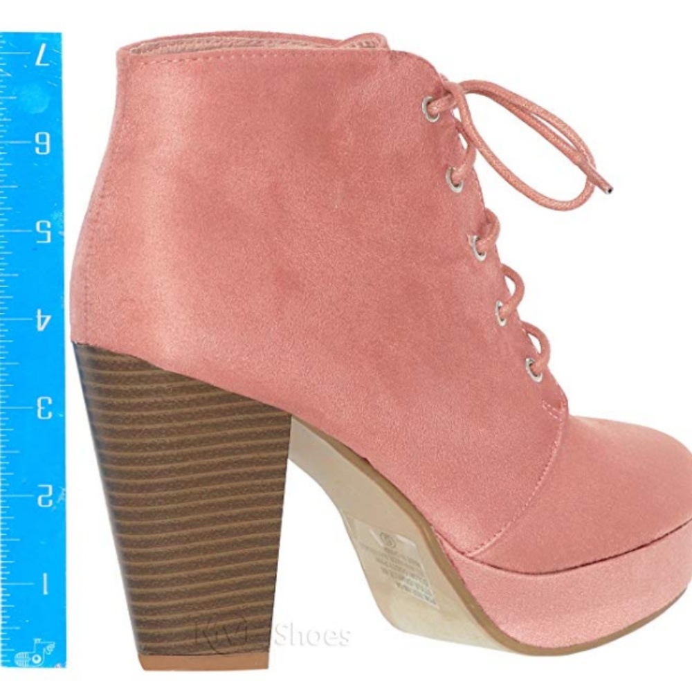 GARLAND Peachy Pink Heeled Ankle Booties - Picture 4 of 7